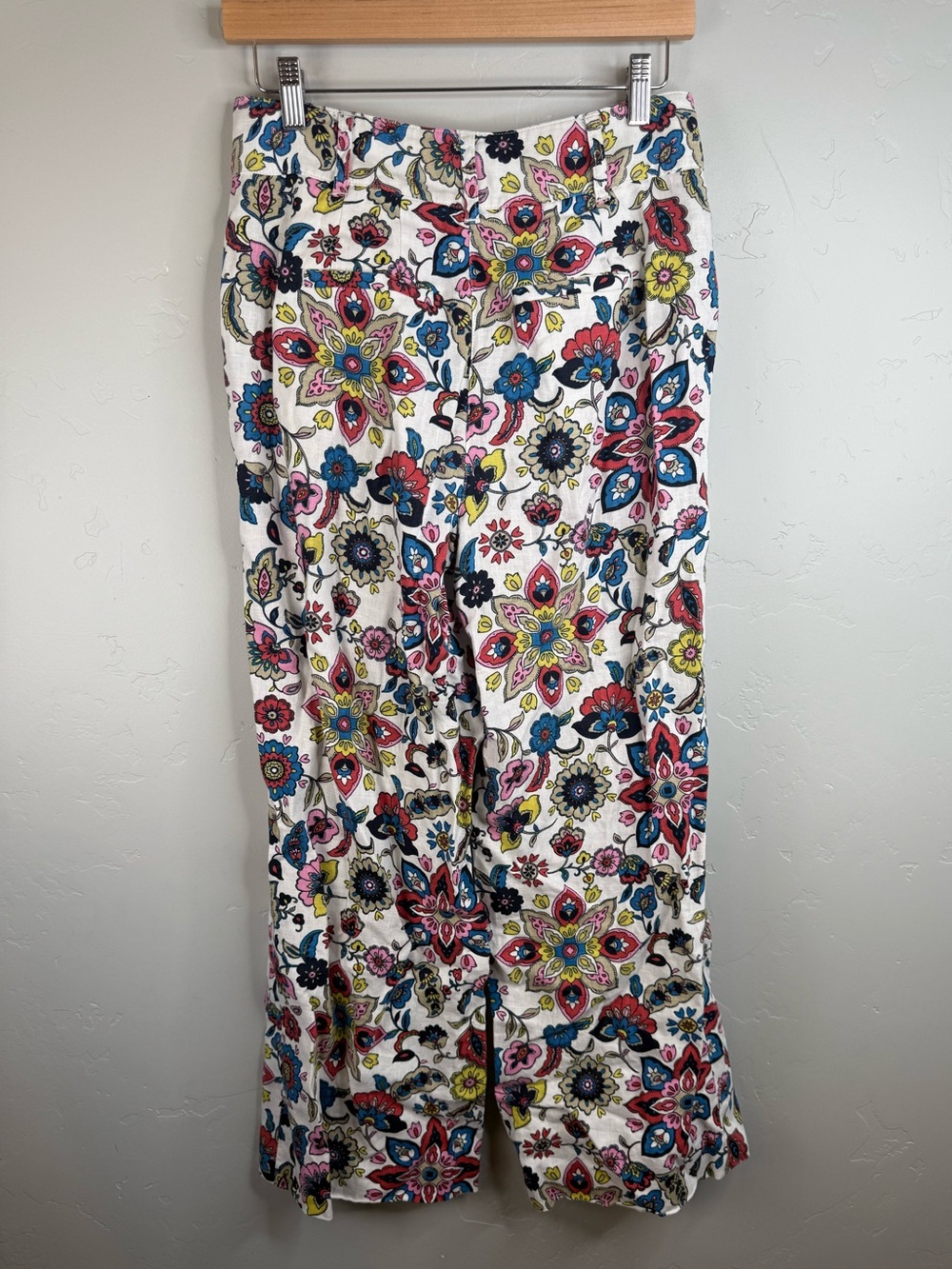 Boden Westbourne Linen Trousers Wide Leg Flowy Floral Pants Size 4P - Picture 3 of 10